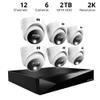 Night Owl 2-Way Audio 12 Channel DVR Video Home Security Camera System with (6) Wired 2K HD Indoor/Outdoor Deterrence Dome Cameras and 2TB Hard Drive (Add up to 4 Wi-Fi Cameras) (6 Camera) view 2