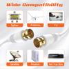 10FT RG6 Coaxial Cable, Gold Plated Connectors, Compatible with Cable Modems, Boxes & Routers, Includes 90 Degree Male to Female Adapter view 4