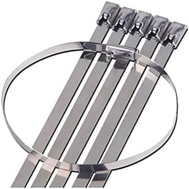 stainless steel cable ties,steel locking ties,100pcs Stainless Steel Cable Ties, Metal Cable Ties with Rolling Self Locking Zip Ties, Metal Cable Ties, Exhaust Wrap Coated Locking Cable Zip Ties ( ( C