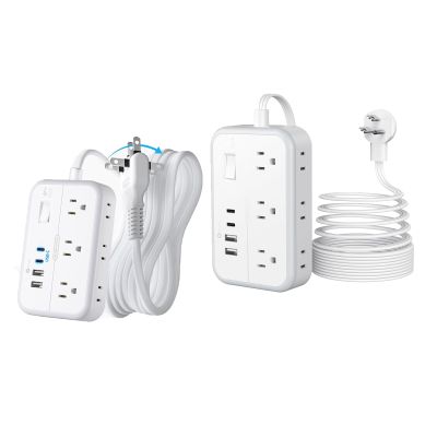 2 Prong Extension Cord 25 FT, 1080 Joules Surge Protector Power Strip with 6 Outlets 4 USB Ports(2 USB C), 1875W Three Prong to Two Prong Adapter, Rotating Flat Plug, Ideal for Old House