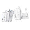 2 Prong Extension Cord 25 FT, 1080 Joules Surge Protector Power Strip with 6 Outlets 4 USB Ports(2 USB C), 1875W Three Prong to Two Prong Adapter, Rotating Flat Plug, Ideal for Old House view 1