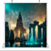 Loccor 5x3ft Fabric Atlantis Underwater City Backdrop Fantasy Ancient Civilization Buildings Legend City Sunken Under The Water Photography Background Historical Mythology Photo Shoot Studio Props view 2