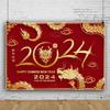 OERJU Happy Chinese New Year 2024 Backdrop Chinese Spring Festival Lunar New Year Backdrop for Photography Year of The Dragon Party Decorations Background Chinese Style Photo Booth Props 9x6ft view 3