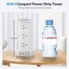 NTONPOWER 1080J Surge Protector Power Strip Tower, 10 Ft Extension Cord Flat Plug, 12 AC Outlets and 4 USB (2 USB C), 1625W 13A Overload Protection, Tower Surge Protector for Home Office Dorm Room view 2