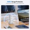 NTONPOWER 1080J Surge Protector Power Strip Tower, 10 Ft Extension Cord Flat Plug, 12 AC Outlets and 4 USB (2 USB C), 1625W 13A Overload Protection, Tower Surge Protector for Home Office Dorm Room view 4