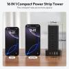 NTONPOWER Compact Surge Protector Power Strip Tower, 1080J Surge Protector Tower, 12 AC Outlets 4 USB(2 USB C), 13A/1625W Overload Protection, 5ft Extension Cord Tower Power Strip for Office Home Dorm view 3