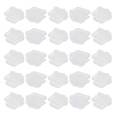 MECCANIXITY 25pcs Laptop DP Port Duct Covers Caps Silicone Plugs Protector for Mini Display Port Female End, Clear