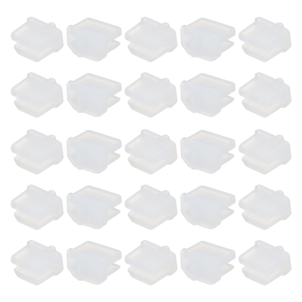 MECCANIXITY 25pcs Laptop DP Port Duct Covers Caps Silicone Plugs Protector for Mini Display Port Female End, Clear