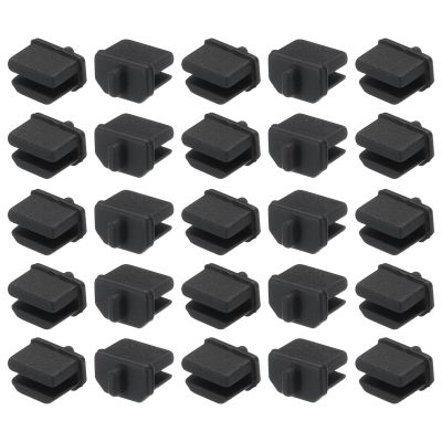 MECCANIXITY 25pcs Laptop DP Port Duct Covers Caps Silicone Plugs Protector for Mini Display Port Female End, Black