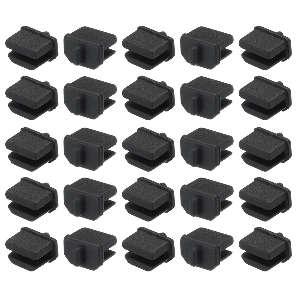MECCANIXITY 25pcs Laptop DP Port Duct Covers Caps Silicone Plugs Protector for Mini Display Port Female End, Black