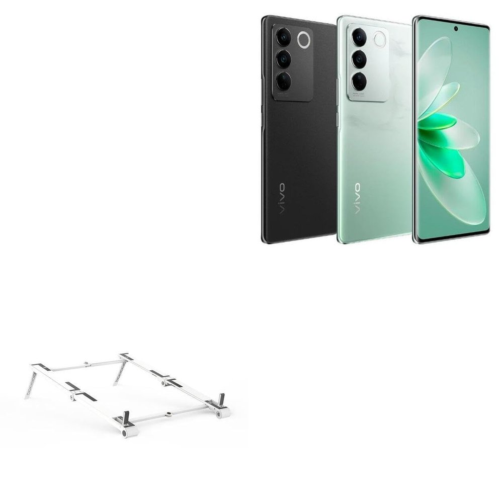 BoxWave Stand and Mount Compatible with vivo S17 - Pocket Aluminum Stand 3-in-1, Portable Multi Angle Viewing Riser - Metallic Silver