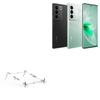BoxWave Stand and Mount Compatible with vivo S17 - Pocket Aluminum Stand 3-in-1, Portable Multi Angle Viewing Riser - Metallic Silver view 1