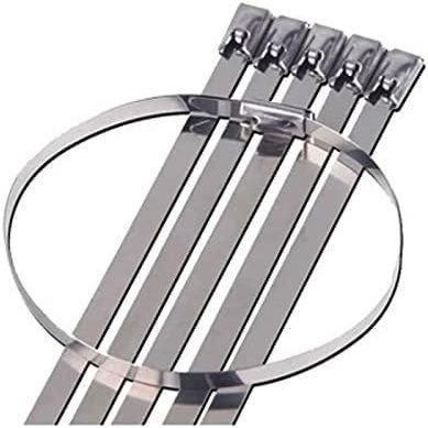 stainless steel cable ties,steel locking ties,100pcs Stainless Steel Cable Ties, Metal Cable Ties with Rolling Self Locking Zip Ties, Metal Cable Ties, Exhaust Wrap Coated Locking Cable Zip Ties ( ( C