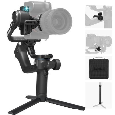 FeiyuTech SCORP 2 [Combo]: Camera Gimbal Stabilizer + Poratble Bag+ARRI Rosettes Gear+Carbon Fiber Bar,Built-in AI Tracker,1.3'' Touch Screen,for Sony/Canon/Nikon/Fujifilm Mirrorless&DSLR Camera