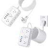 2 Prong Extension Cord 25 FT, 1080 Joules Surge Protector Power Strip with 6 Outlets 4 USB Ports(2 USB C), 1875W Three Prong to Two Prong Adapter, Rotating Flat Plug, Ideal for Old House view 1