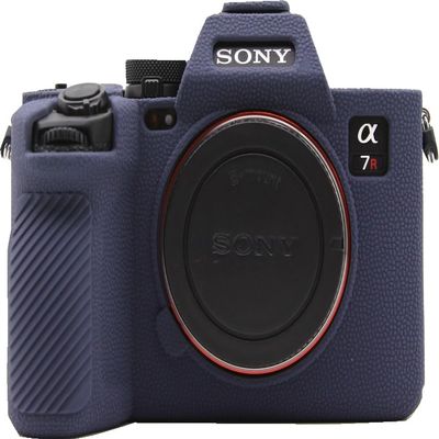 A7R V Camera Case, BMAOLLONGB Frosting Fullbody Thin Lightweight Silicone Camera Skin Body Rubber Cover Case for Sony Alpha A7R V (Blue)