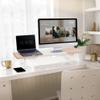 Across-Star Dual-Monitor-Stand-Riser-For-Desk Adjustable Length 32-40 InchLarge Desktop Computer Monitor Riser For 2 ScreensDesk Shelf Organizer Riser Stand For Computer/Laptop/PC/Printer/TV Maple view 2
