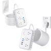 Extension Cord 15 FT, 1875W Two Prong to Three Prong Outlet Adapter, 1080 Joules Surge Protector Power Strip, Rotating Plug 2 Prong Extension Cord with 4 USB Ports(2 USB C), for Old House view 1