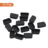MECCANIXITY 15pcs Laptop COM Port Duct Covers Caps Silicone Plugs Protector for VGA DB9 DB15 Male End, Black view 3