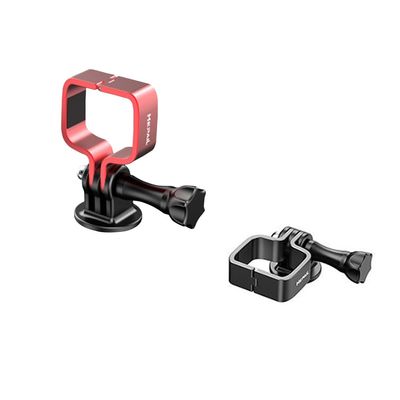 Expansion Adapter Mount for DJI OSMO Pocket 3, Metal Adapter Bracket Gimbal Head Camera Fixed Frame Holder, Portable Outdoor Accessories (Red)