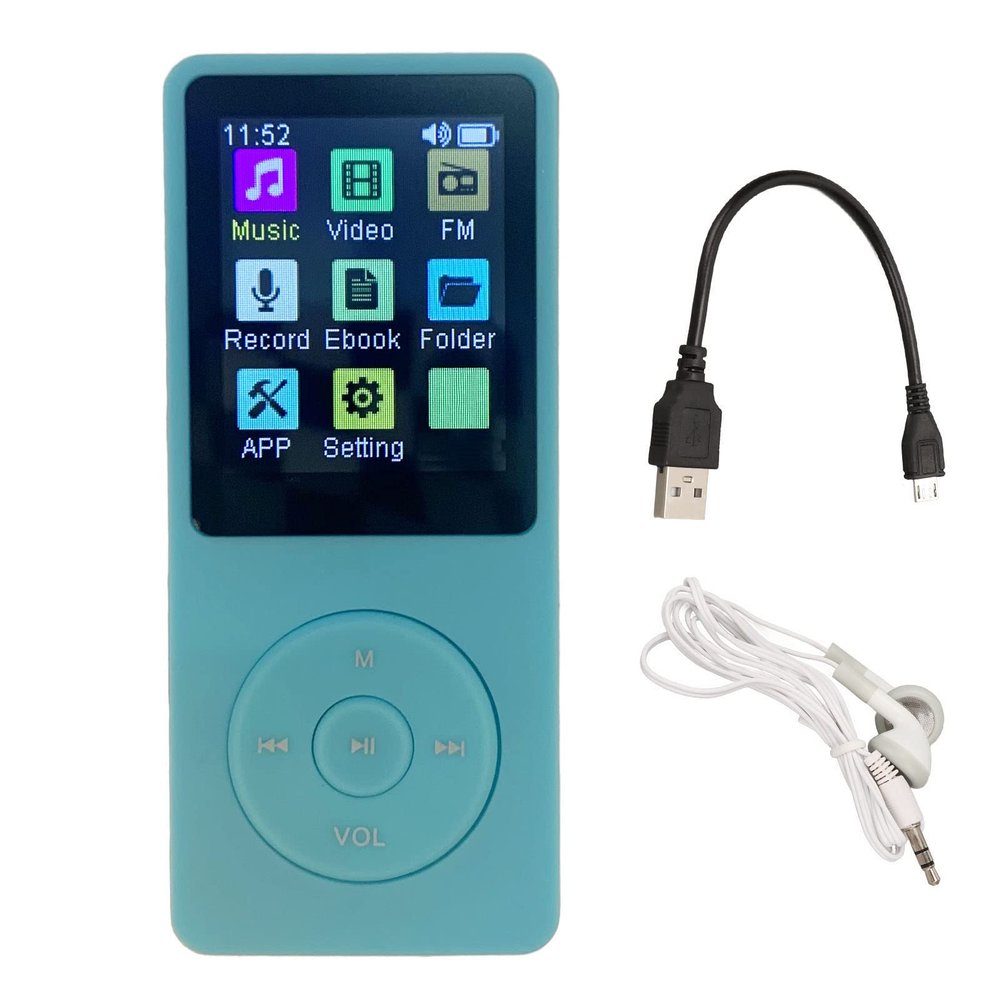 Mp3 Participant Mp4 Player, Portable Digital Lossless Tune Mp3 Mp4 Participant for Children, Thin 1.Eight Inch Liquid Display Media Song Player for (Blue)