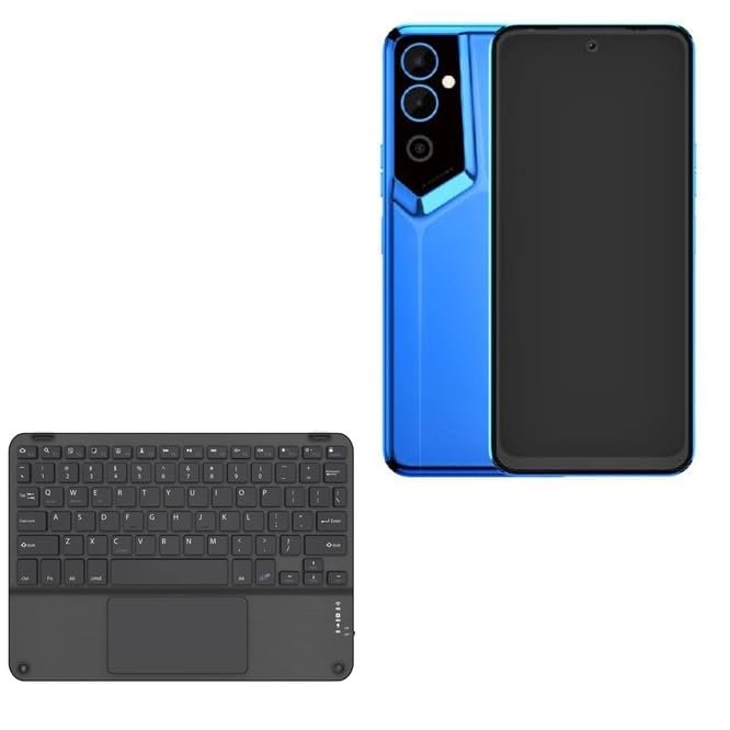 BoxWave Keyboard Compatible with Tecno Pova Neo 2 - SlimKeys Bluetooth Keyboard with Trackpad, Portable Slim TouchPad - Jet Black