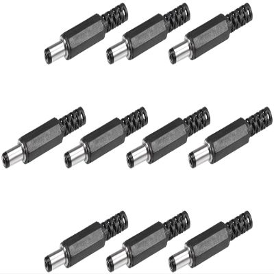 XYWHPGV 10 Pcs DC Male Connector 5.5mm x 2.5mm x 9mm Power Cable Connector Adapter Black (ad767 31ead 8b10d dbedc 3e666 17cf9
