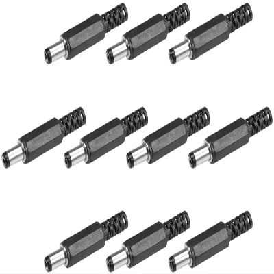 XYWHPGV 10 Pcs DC Male Connector 5.5mm x 2.5mm x 9mm Power Cable Connector Adapter Black (ad767 31ead 8b10d dbedc 3e666 17cf9