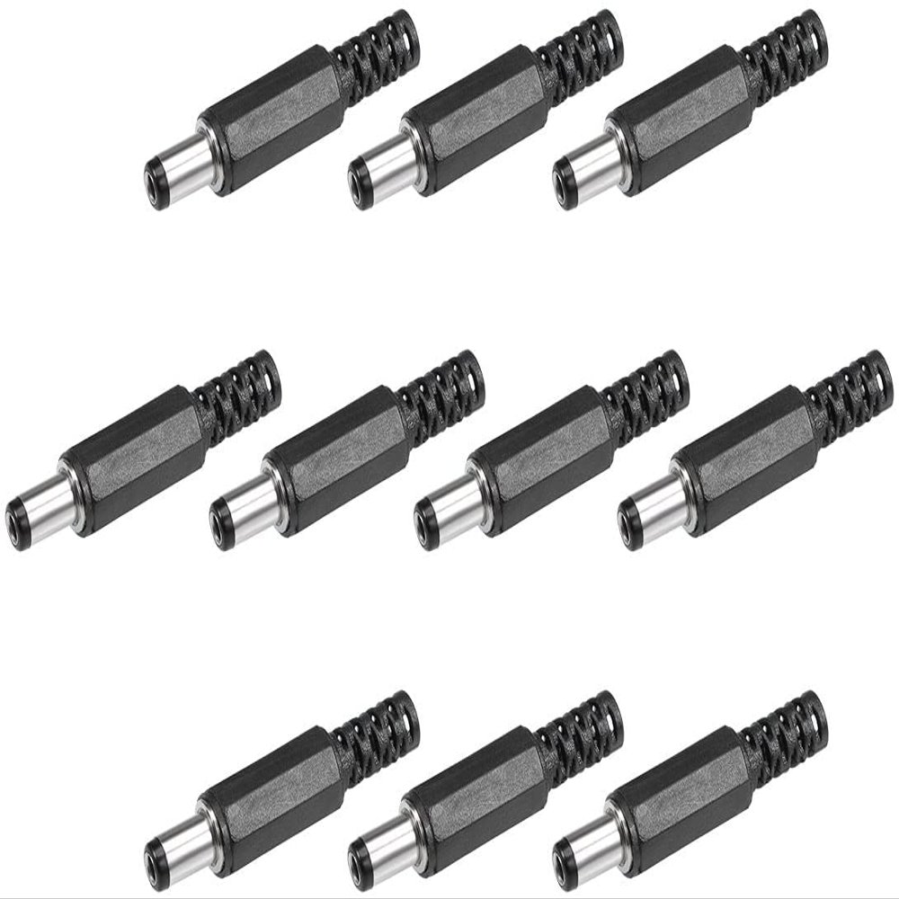 XYWHPGV 10 Pcs DC Male Connector 5.5mm x 2.5mm x 9mm Power Cable Connector Adapter Black (ad767 31ead 8b10d dbedc 3e666 17cf9