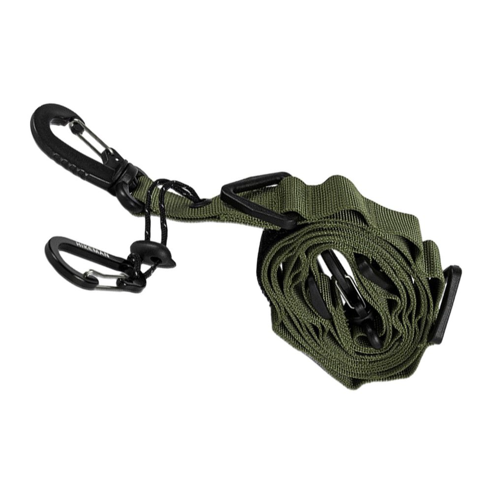 shamjina Outdoor Hanging Rope Camping Lanyard Hanger Adjustable Campsite Storage Strap with Hooks for Hiking Picnic Backpacking Travel, Green