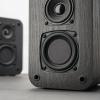 RIOWOIS Passive Bookshelf Speakers for Home Theater Surround Sound, Satellite Stereo Speakers with Crisper Sound and Classic Wood Grain for Record Player/Computer/TV, Wall Mountable, One Pair. view 3