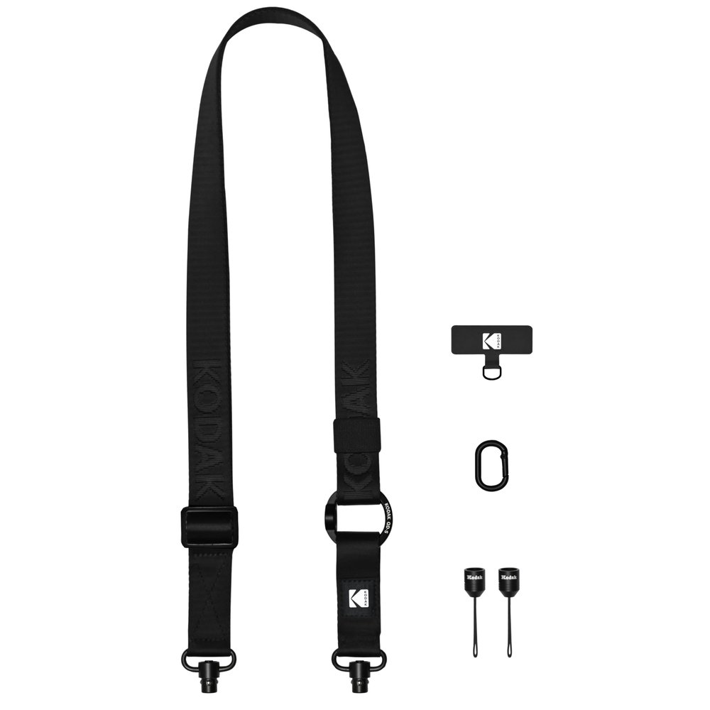 KODAK Multi-Purpose Camera Strap (Black) - Quick-Detach System, Lightweight, Durable Metal Swivels, Multiple Usages, SLR Cameras, Compact Cameras, Smart Phones