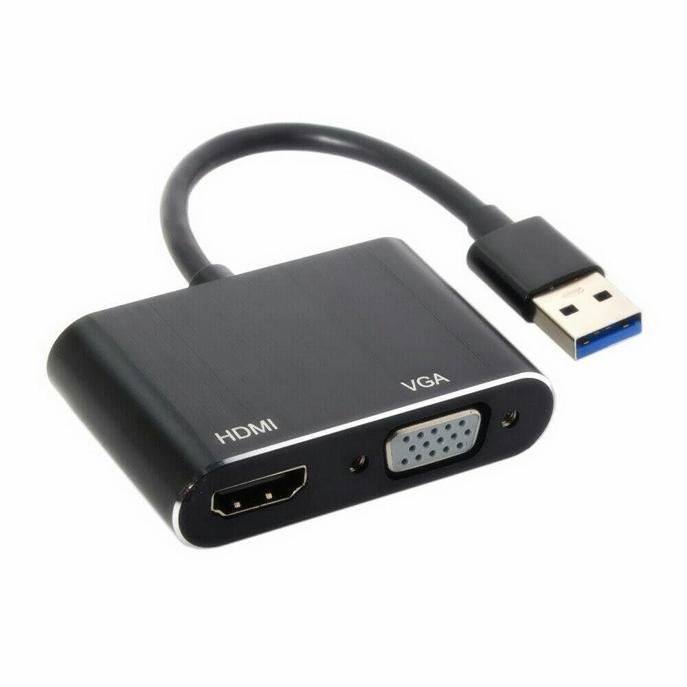 RKEBK USB 3.0 to HDMI-Compatible VGA Converter Adapter External Graphics Card Converter