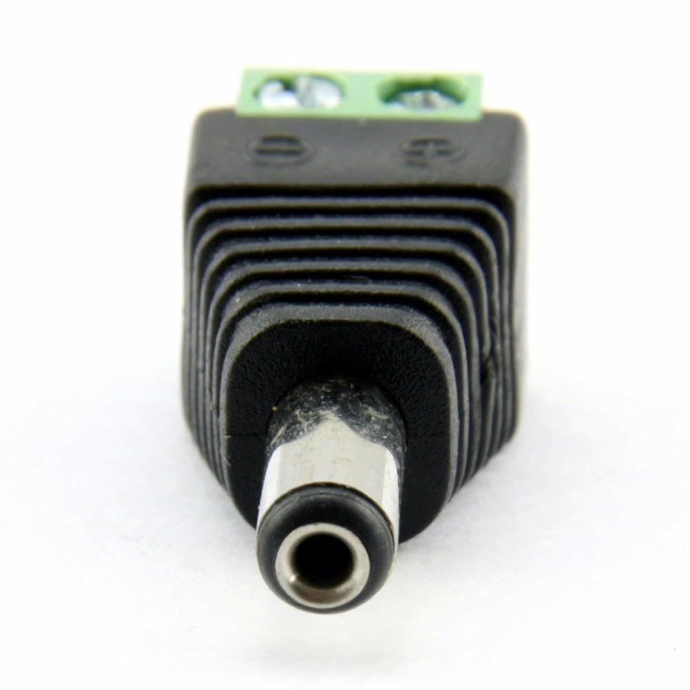 RKEBK 10Pcs 5.5mm x 2.1mm DC Power Male Connector DC Jack Cable Adapter Plug for Camera use LED Strips