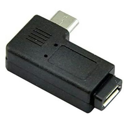 RKEBK USB 2.0 Adapter Plug - Left and Right Angle Micro to Micro - Male to Female - 2pack