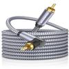 SOUNDFAM 90 Degree Subwoofer Cable 30ft/10M,Right Angle RCA Cable Male to Male for SubwooferAmplifier-Grey view 1