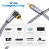 SOUNDFAM 90 Degree Subwoofer Cable 30ft/10M,Right Angle RCA Cable Male to Male for SubwooferAmplifier-Grey view 2