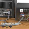 SOUNDFAM 90 Degree Subwoofer Cable 30ft/10M,Right Angle RCA Cable Male to Male for SubwooferAmplifier-Grey view 4