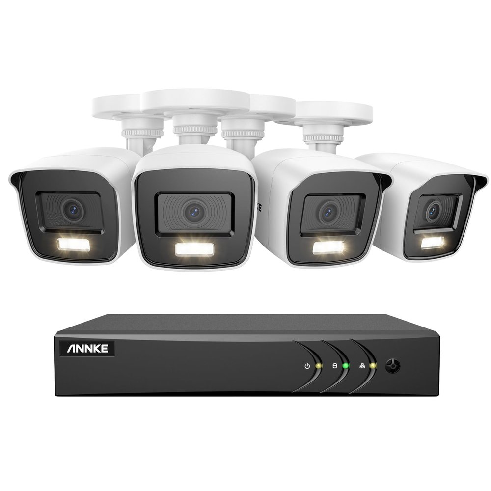 ANNKE 16CH Security Camera System, 3K Lite Surveillance DVR with 4X 2MP Wired CCTV Cams with Full Color Night Vision, 130DB WDR, 3D DNR, AI Human/Vehicle Detection, Remote Access, NO HDD Included