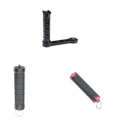 CAMVATE Universal L Bracket Handle + Camera Handle Grip(Black) + Camera Handle Grip(Red)