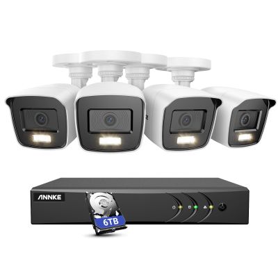 ANNKE 16CH Security Camera System, 3K Lite Surveillance DVR with 4X 2MP Wired CCTV Cams with Full Color Night Vision, 130DB WDR, 3D DNR, AI Human/Vehicle Detection, Remote Access, 6TB HDD Included