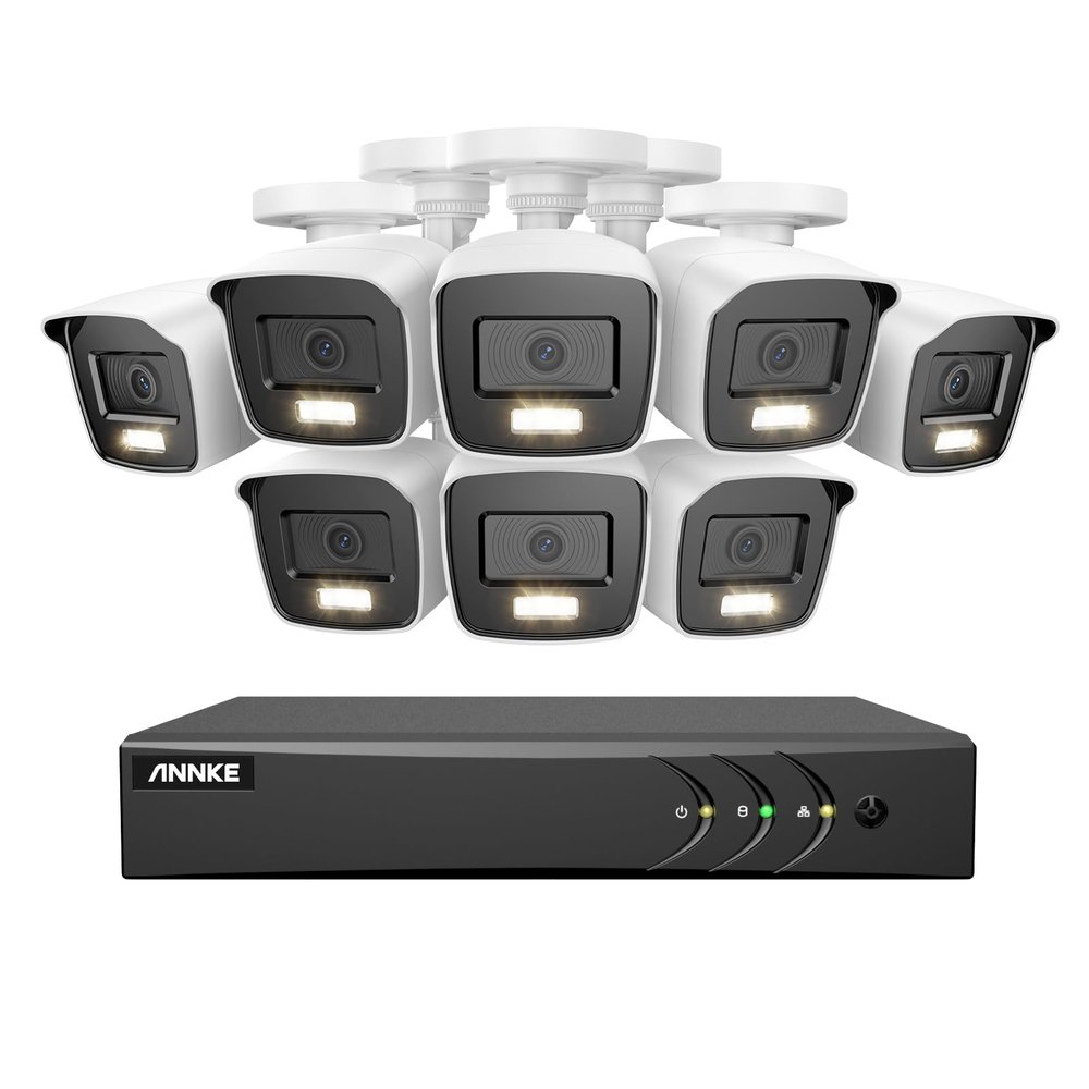 ANNKE 16CH Security Camera System, 3K Lite Surveillance DVR with 8X 2MP Wired CCTV Cams with Full Color Night Vision, 130DB WDR, 3D DNR, AI Human/Vehicle Detection, Remote Access, NO HDD Included