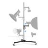 Heavy Duty Pistol Grip Stand, 2.5m/8.2ft Robust Photography Light Stand with Casters & A Sliding Arm Max Loading: 20kg/44lb Stainless Steel for Photography Studio Monolight Softbox view 1