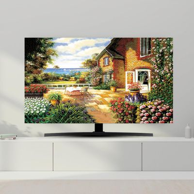GSGC TV Cover TV Dust Cover TV Screen Protector Universal 32-80in Indoor TV Display Protection Cover Dustproof TV Decoration Artwork Cover for LCD LED Plasma Hanging Desktop Curved Universal TV