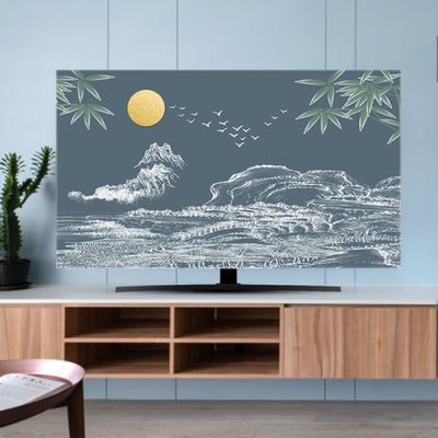 GSGC TV Cover TV Dust Cover TV Screen Protector Universal 32-80in Indoor TV Display Protection Cover Dustproof TV Decoration Artwork Cover for LCD LED Plasma Hanging Desktop Curved Universal TV