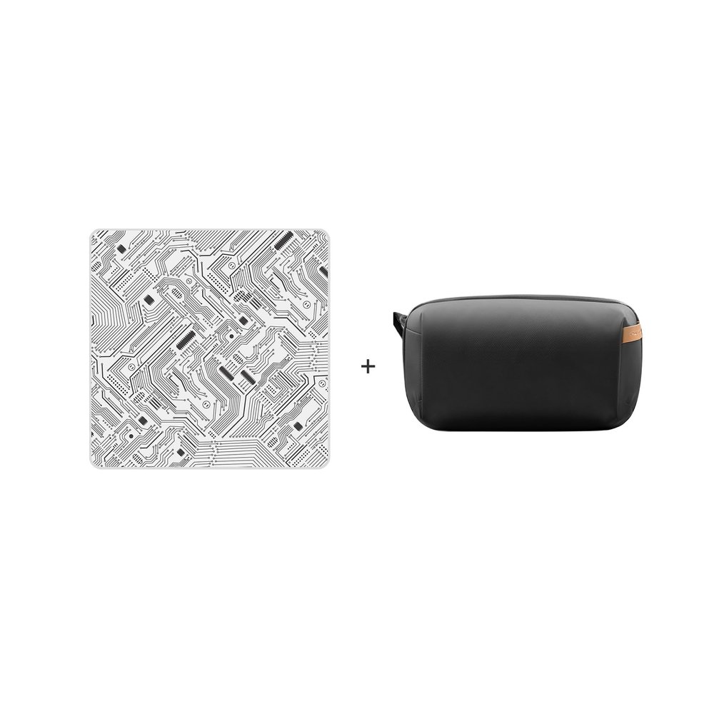 PGYTECH Protective Wrap Lens Camera Wrap Cloth + Tech Accessories Pouch Electronics Organizer Bag, black