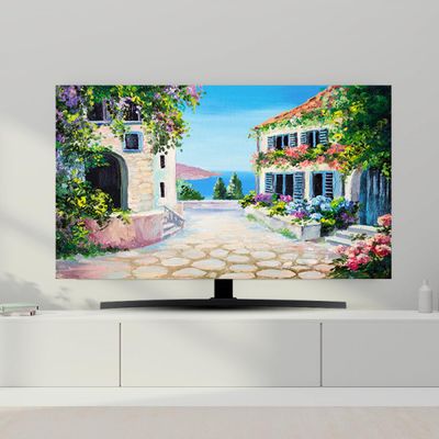 GSGC TV Cover TV Dust Cover TV Screen Protector Universal 32-80in Indoor TV Display Protection Cover Dustproof TV Decoration Artwork Cover for LCD LED Plasma Hanging Desktop Curved Universal TV