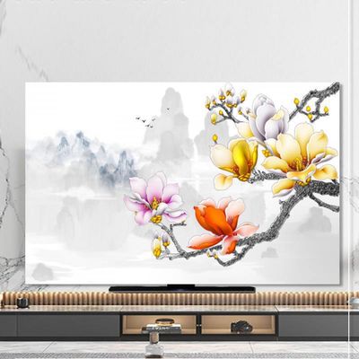 GSGC TV Cover TV Dust Cover 32 Inch- 80 Inch Waterproof Dustproof Sunproof Fabric Home Television Display Protective Cover TV/Computer Hanging Curved Screen Desktop Living Room Art Decoration Cover