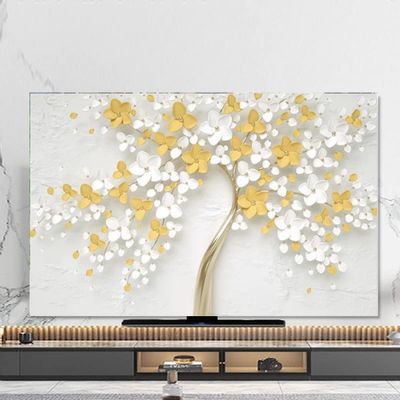 GSGC TV Cover TV Dust Cover 32 Inch- 80 Inch Waterproof Dustproof Sunproof Fabric Home Television Display Protective Cover TV/Computer Hanging Curved Screen Desktop Living Room Art Decoration Cover