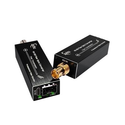 Zhpuostd HD-SDI to Fiber Converter, Uncompressed Optical Extender Kit for Security Camera CCTV Video, Support 1080P Over Single-Mode SMF up to 20km, Mini Design with Type-C Power, a Pair